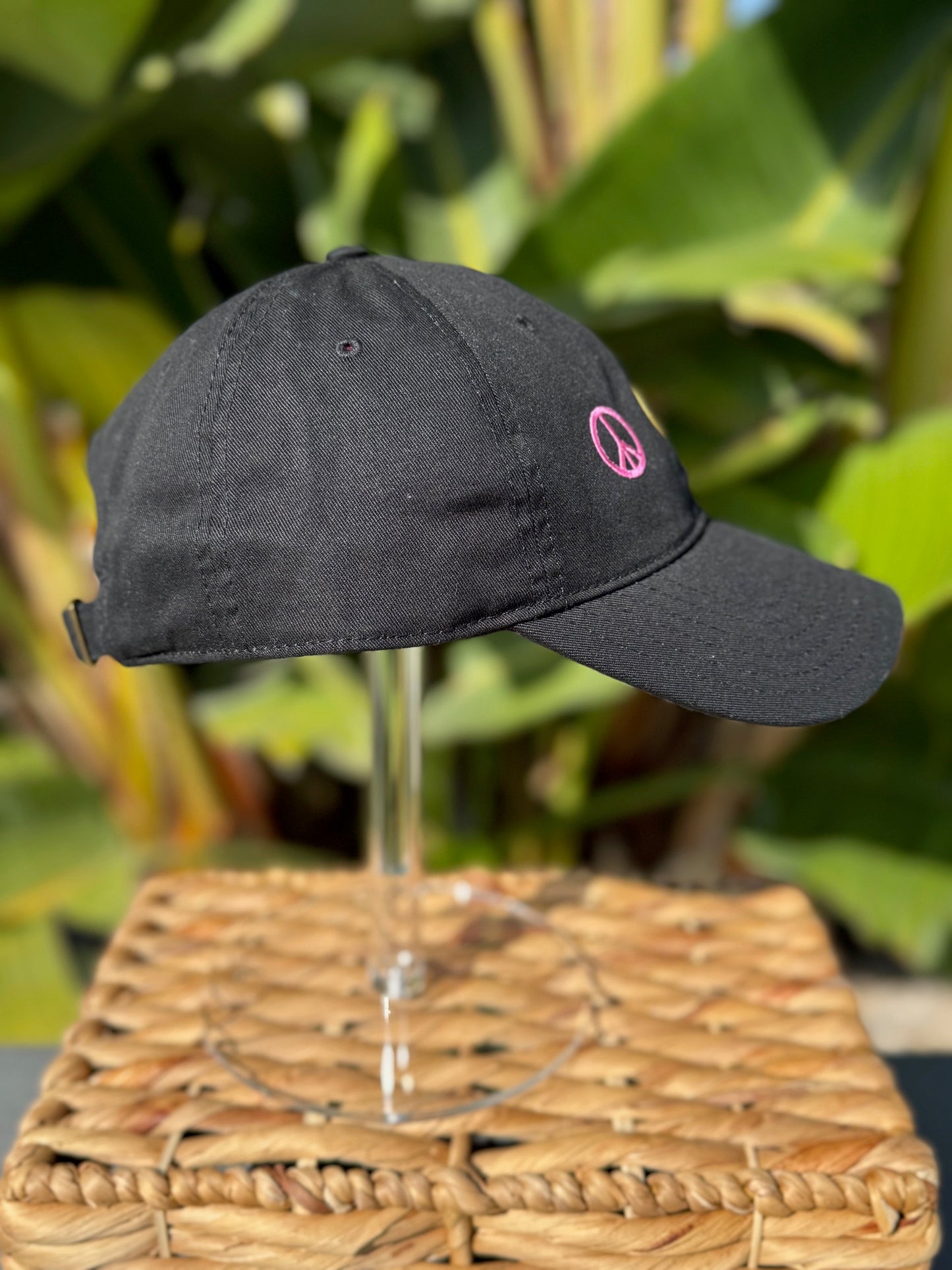 Peace Sign Dad Cap - Black