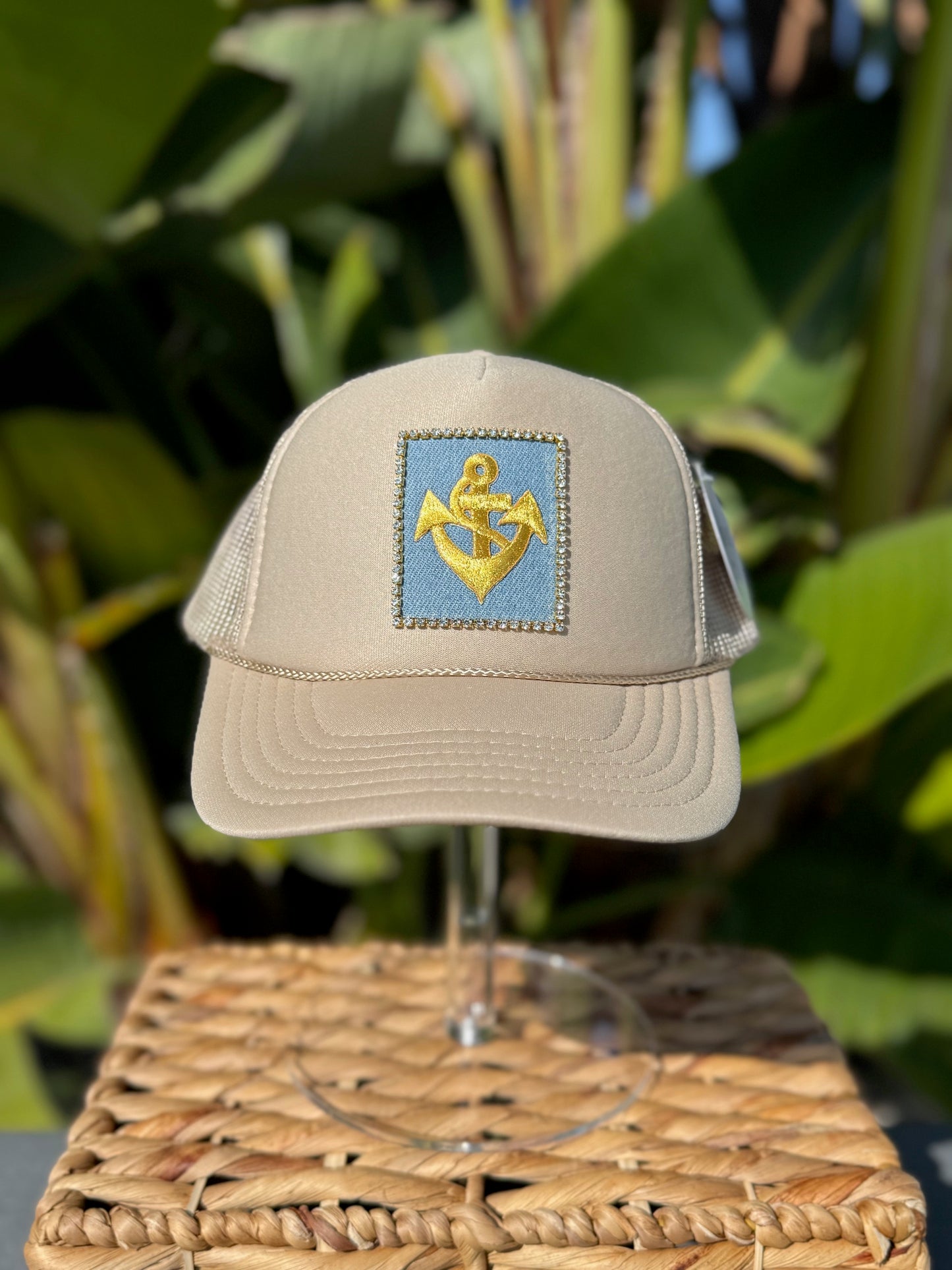 Gold Anchor Trucker Hat - Khaki