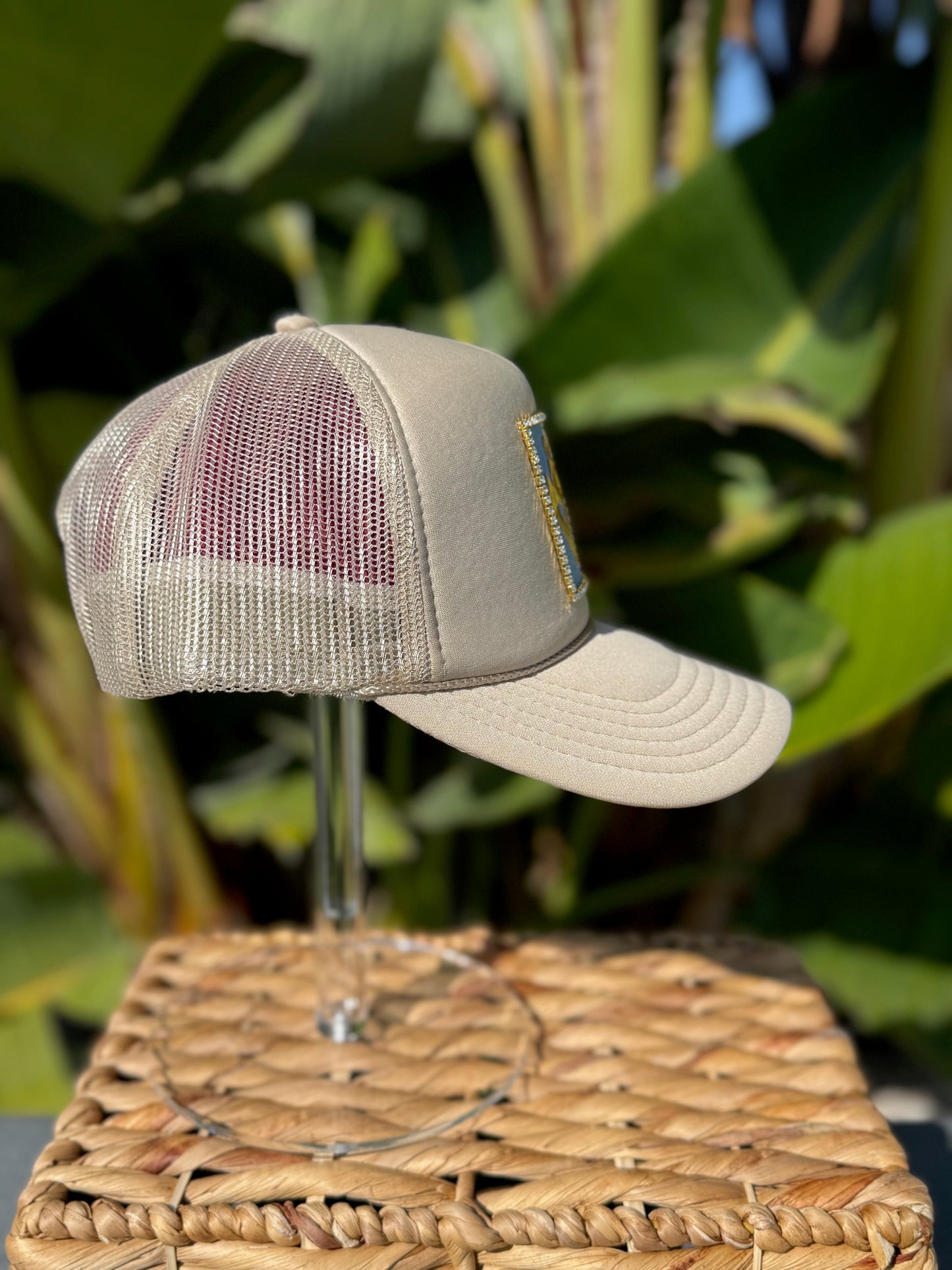 Gold Anchor Trucker Hat - Khaki