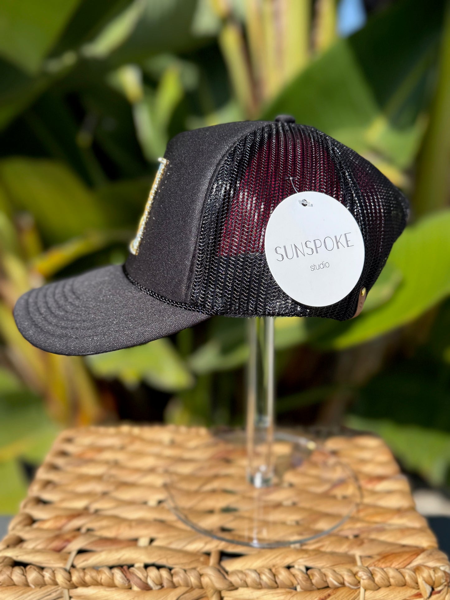 Gold Anchor Trucker Hat - Black