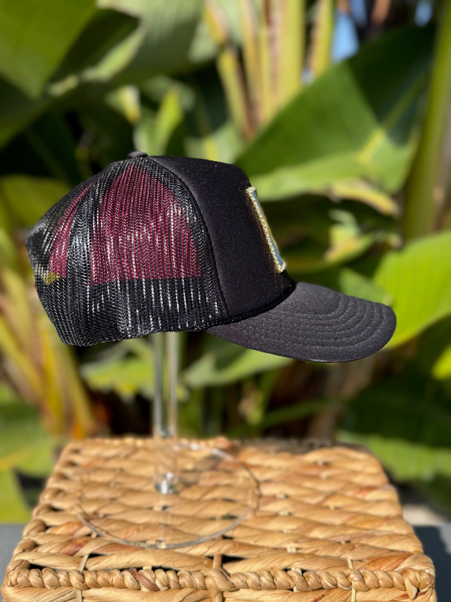 Gold Anchor Trucker Hat - Black