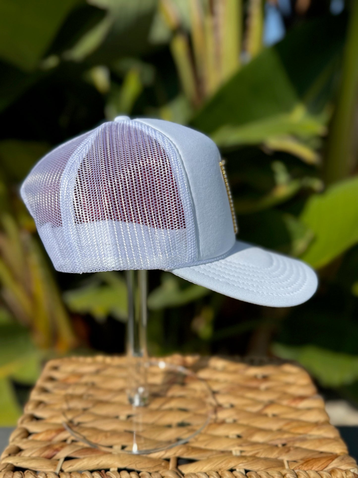 Gold Anchor Trucker Hat - White