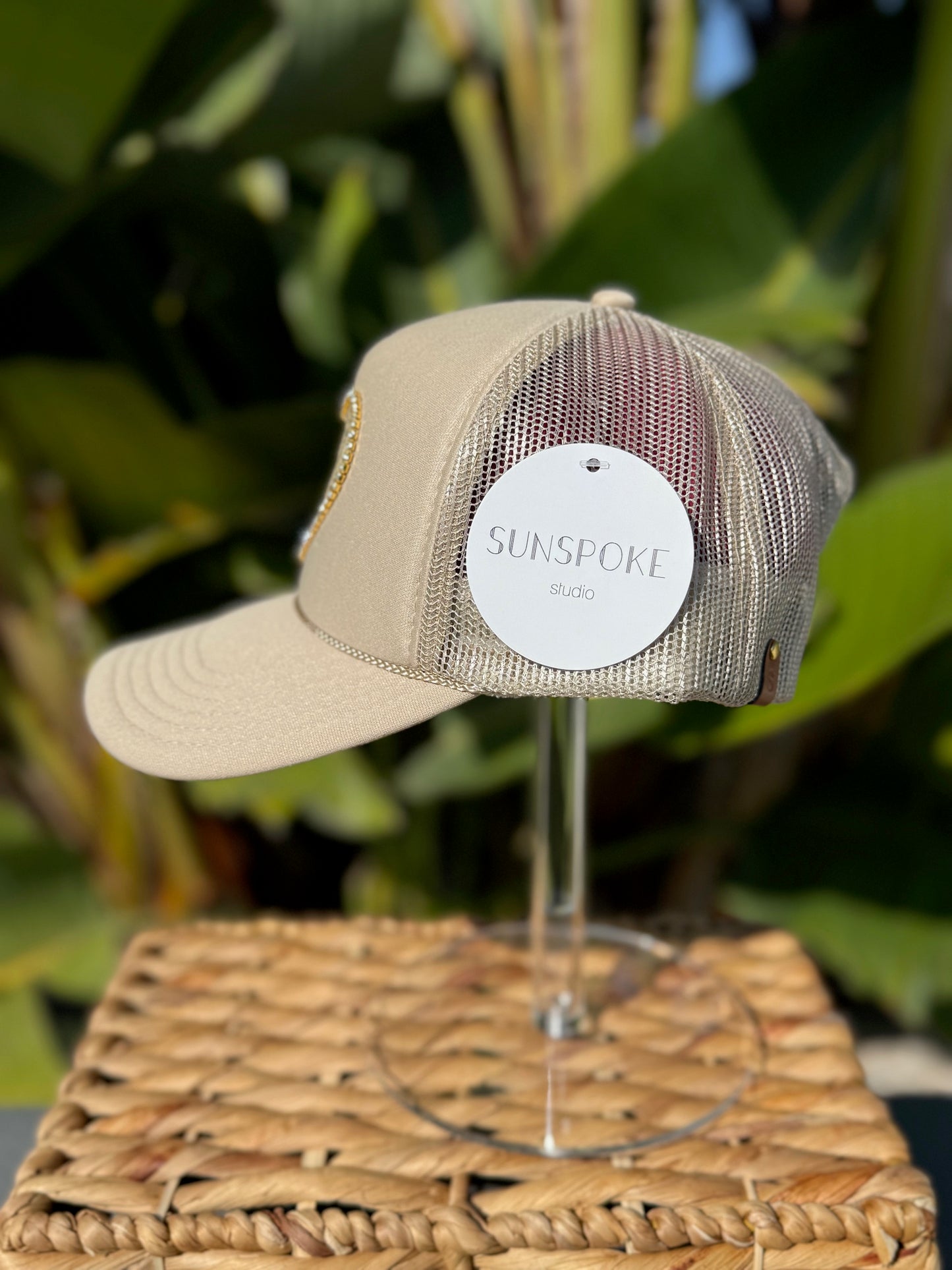 Gold Heart Trucker Hat - Khaki