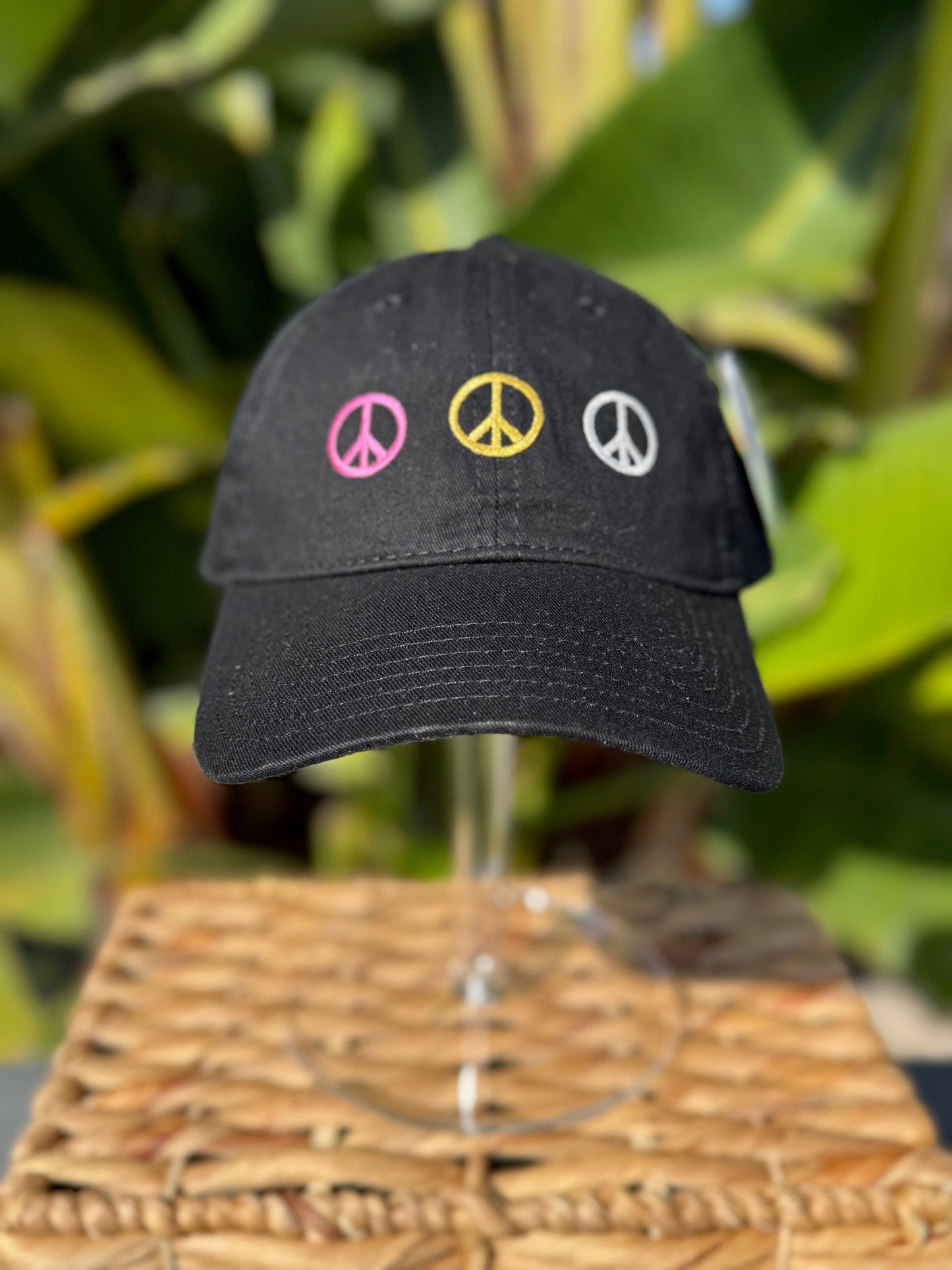 Peace Sign Dad Cap - Black