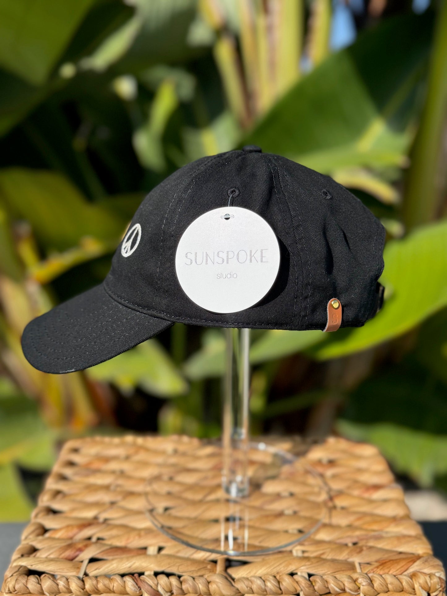 Peace Sign Dad Cap - Black