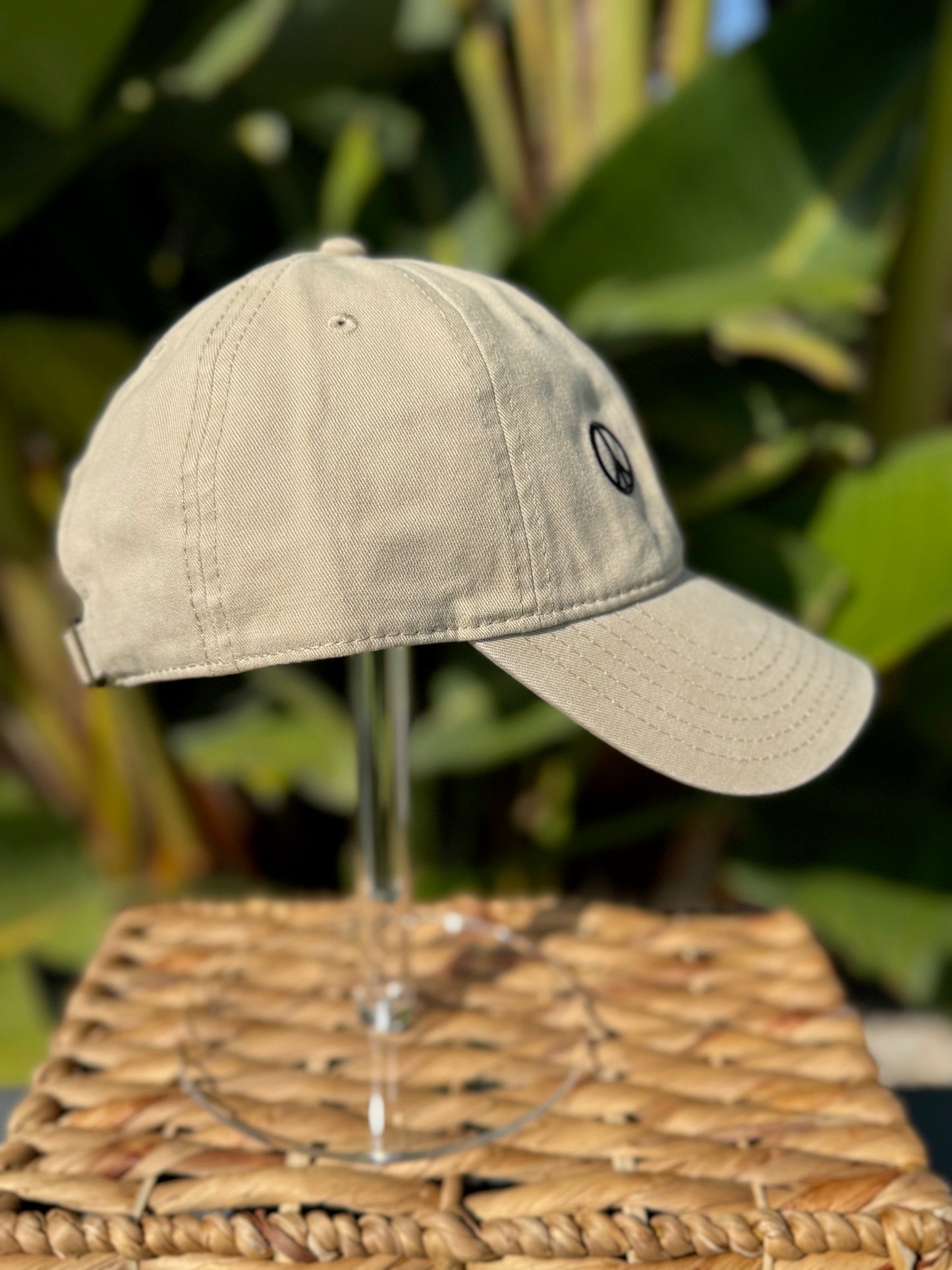 Peace Sign Dad Cap - Khaki