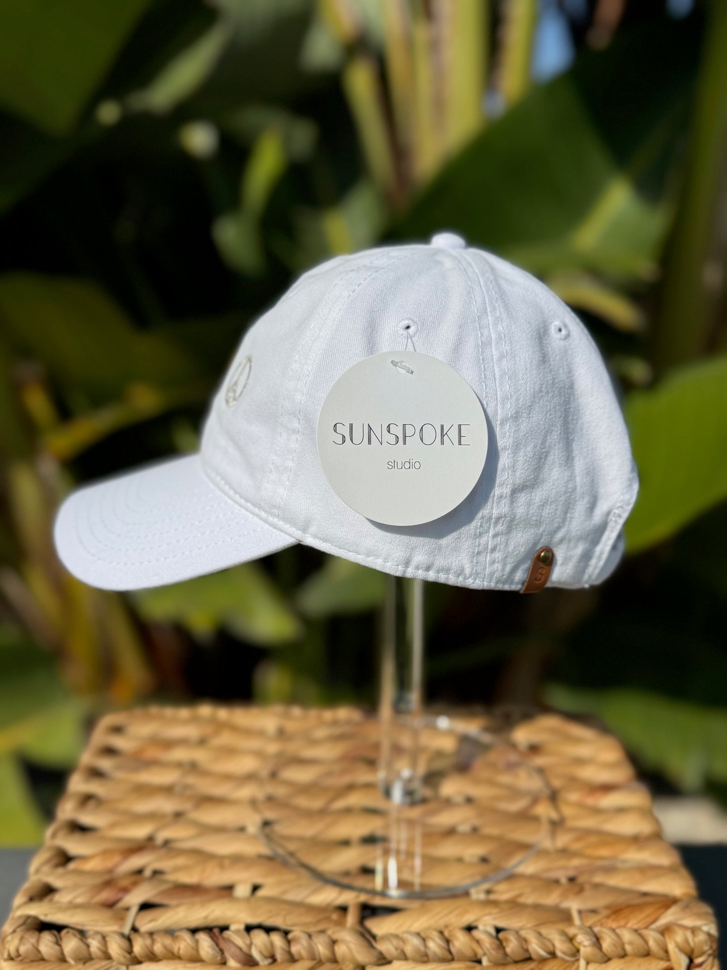 Peace Sign Dad Cap - White